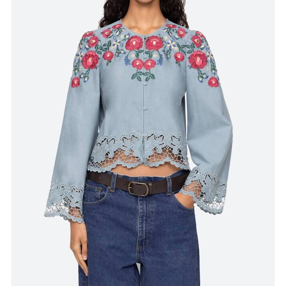 NEW SEA rosaline top in blue